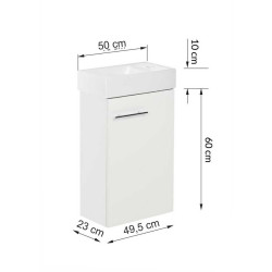 Szafka łazienkowa Kim D50 z umywalką - Dąb Craft Złoty, Elegancja i Funkcjonalność