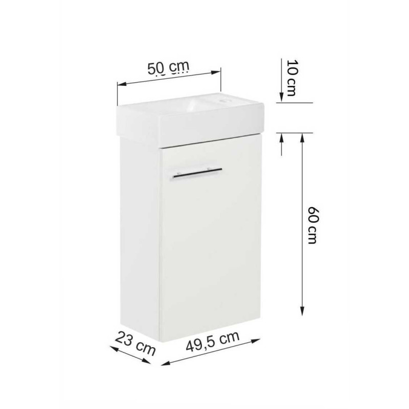 Szafka łazienkowa Kim D50 z umywalką - Dąb Craft Złoty, Elegancja i Funkcjonalność