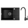 Elegancki Zlewozmywak Granitowy BARBADOS 44x65 cm Czarny z Baterią, Model SBBA713T