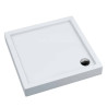 Kronos PLUS - Brodzik Kwadratowy 90x90cm, Odpływ Boczny, Stabilsound, Biały