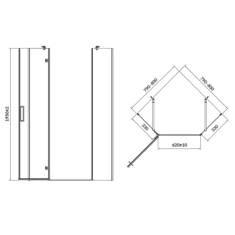 Elegancka Kabina Prysznicowa JOTA 90x90, Czarny Profil, Nowoczesny Design