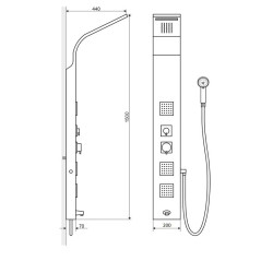 Excellent More panel prysznicowy 150x20 cm  stal nierdzewna