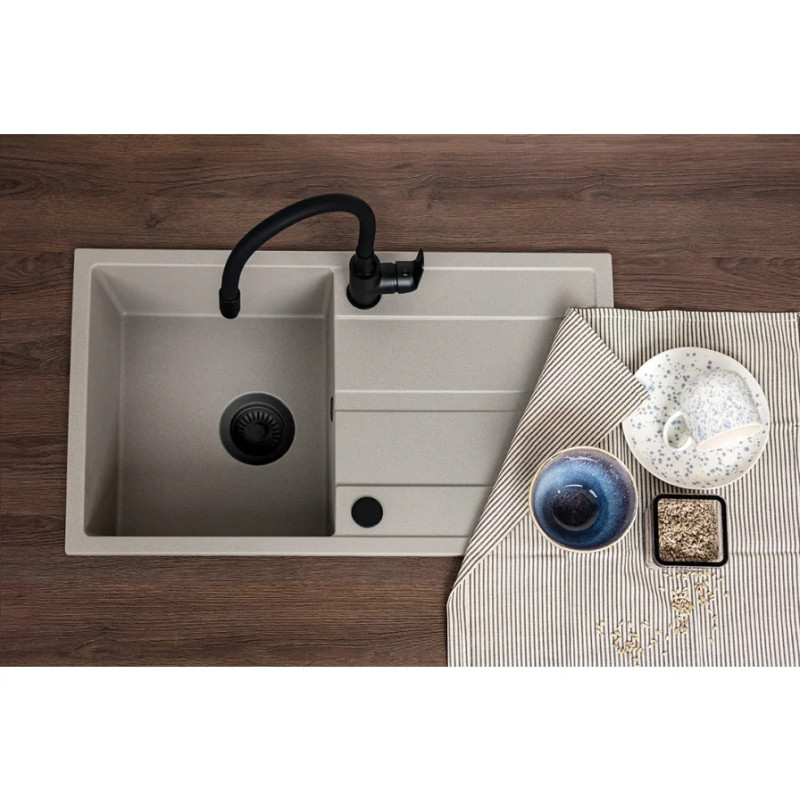 Kuchinox Viti zlewozmywak granitowy beż 760x440 1-komorowy