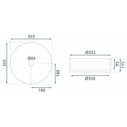 Elegancka Umywalka Rea Cristal 35 Transparentna - Design Nablatowy