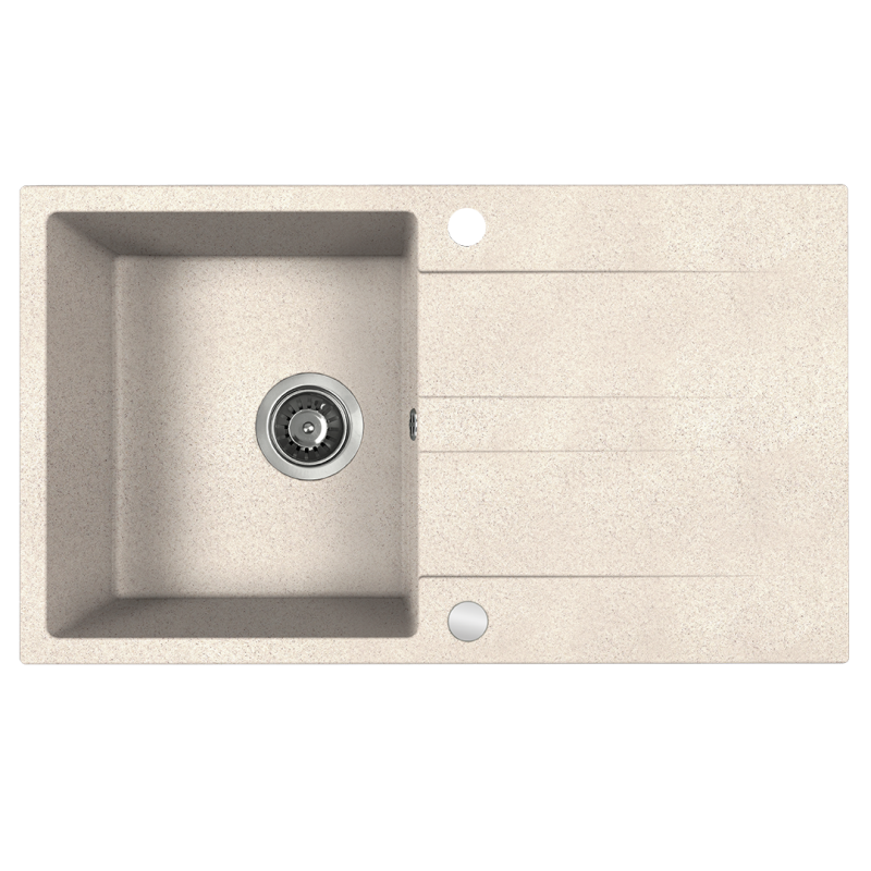 Granitowy Zlewozmywak Laut 1-Komorowy z Ociekaczem 50cm, Beżowy - Odporność i Styl w Jednym