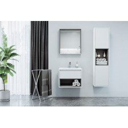 Nowoczesna Szafka Łazienkowa 60cm TUTO - Biała/Beton, Styl i Funkcjonalność w Twojej Łazience