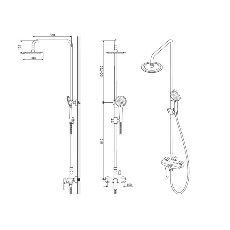 Deszczowy Zestaw Prysznicowy Oxalia – Luksus i komfort w Twojej łazience!