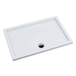 Elegancki Brodzik Kronos: Kompozytowy, biały, 140x90cm, odpływ centralny, wys. 5cm