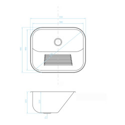 Zlewozmywak Ścienny Inox Chios 450x550 mm Stalowy Blask Kuchinox