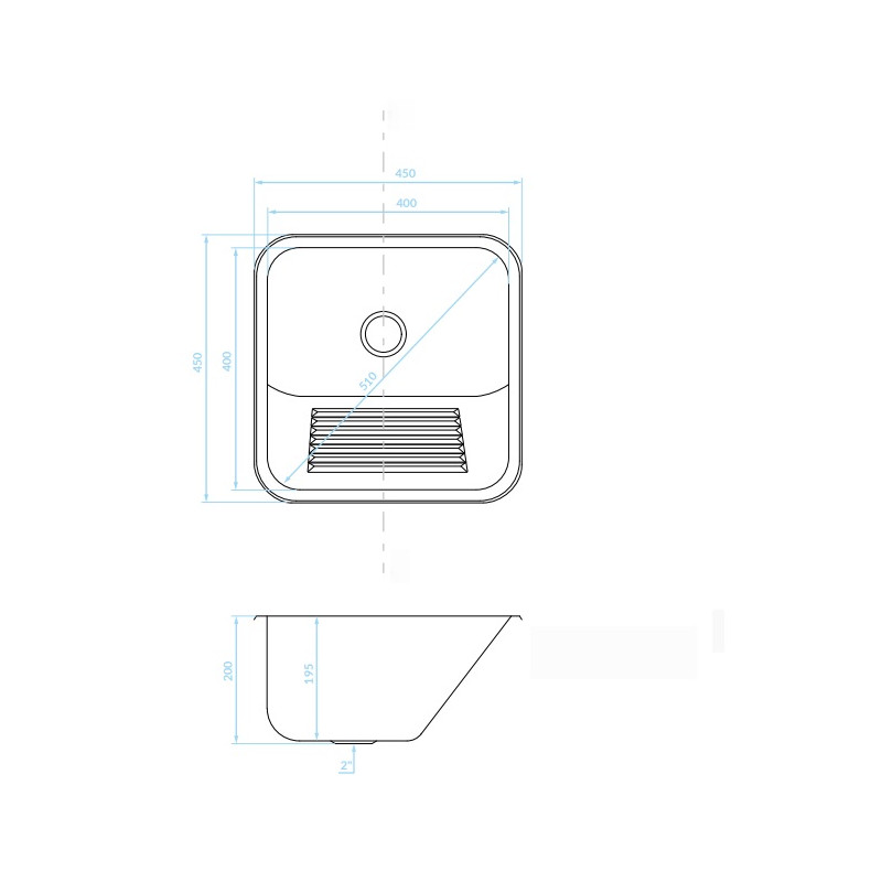Kuchinox Chios zlewozmywak gospodarczy gładki 450x450