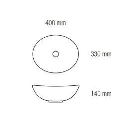Stylowa Umywalka Nablatowa Aqua - Nowoczesny Design 40x33 cm