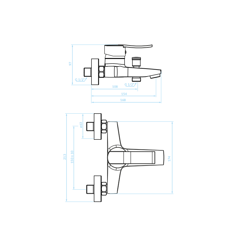 Elegancka Bateria Wannowa MADERA Czarna – Nowoczesny Design Bez Zestawu Natryskowego
