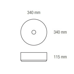 Elegancka Umywalka Nablatowa Rosa 34x34 - Nowoczesna Łazienka