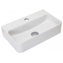 Elegancka Umywalka Nablatowa River, Biała Ceramika 45,5x25,5 cm