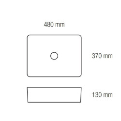 Elegancka Umywalka Nablatowa Zoom 48x37 – Nowoczesny design dla Twojej łazienki