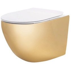 Rimless Gold WC z Duroplastu i Płaskim Wypływem - Mini Elegancja dla Twojej Łazienki