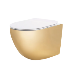 Rimless Gold WC z Duroplastu i Płaskim Wypływem - Mini Elegancja dla Twojej Łazienki