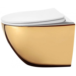Rimless Gold WC z Duroplastu i Płaskim Wypływem - Mini Elegancja dla Twojej Łazienki