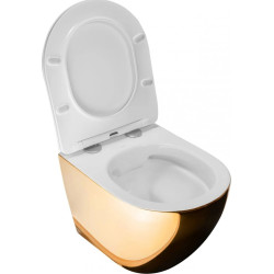 Rimless Gold WC z Duroplastu i Płaskim Wypływem - Mini Elegancja dla Twojej Łazienki