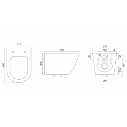 Rimless Gold WC z Duroplastu i Płaskim Wypływem - Mini Elegancja dla Twojej Łazienki