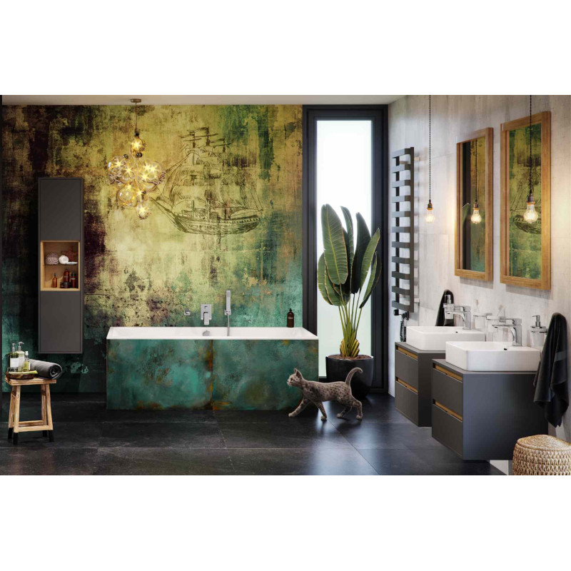 Meteor grzejnik łazienkowy 137x50 cm, szary metalik