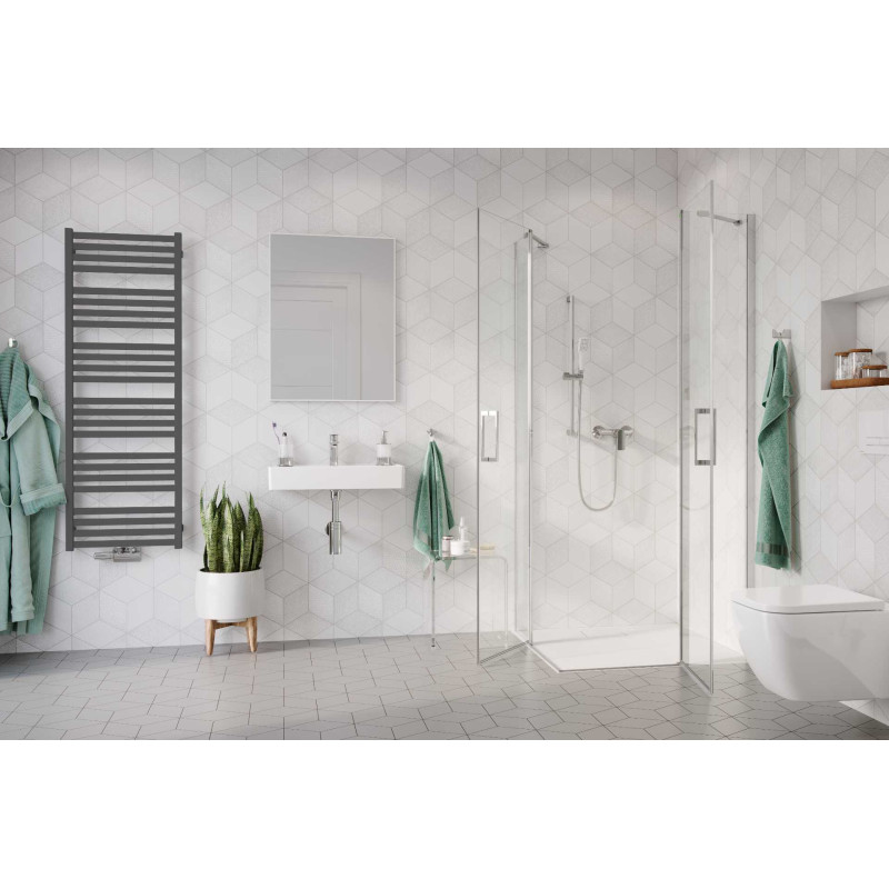 Horos grzejnik łazienkowy 146x50 cm, szary metalik