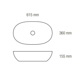 Elegancka Umywalka Nablatowa Lagos - Styl i Wygoda 61,5x36 cm