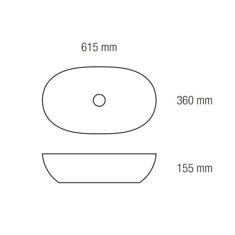 Elegancka Umywalka Nablatowa Lagos - Styl i Wygoda 61,5x36 cm