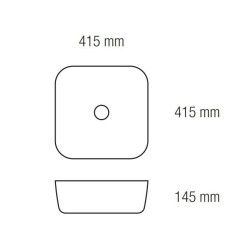 Ceramiczna Umywalka Nablatowa Metro - Elegancja w Twojej Łazience! 41,5x41,5 cm