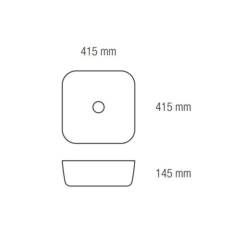 Ceramiczna Umywalka Nablatowa Metro - Elegancja w Twojej Łazience! 41,5x41,5 cm
