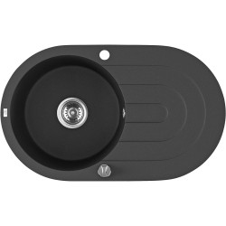 Laveo Dafne zlewozmywak granitowy czarne 470x780 1-komorowy