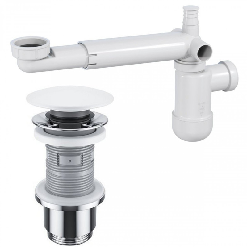 Syfon teleskopowy Space Saver z białym korkiem – idealny do małych łazienek!