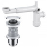 Teleskopowy syfon do zlewu z oszczędzającym miejsce designem i chromowanym korkiem