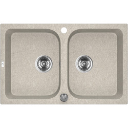 Laveo Celia zlewozmywak granitowy beż 480x760 2-komorowy