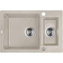 Laveo Celia zlewozmywak granitowy beż 440x650