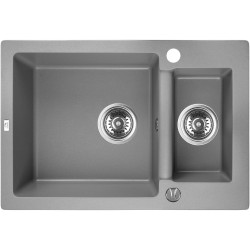 Laveo Celia zlewozmywak granitowy szare 440x650