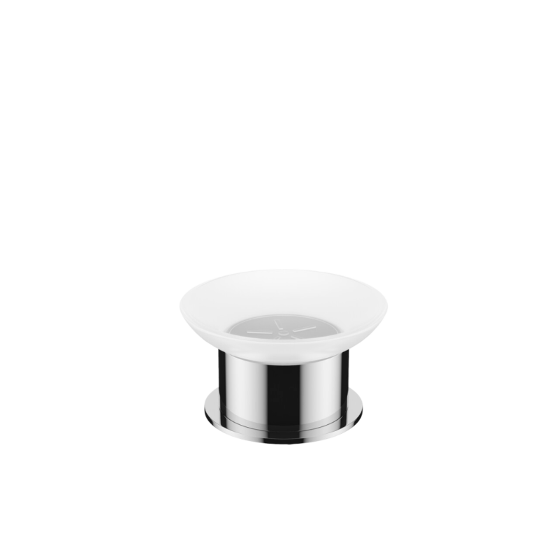 Kobo mydelniczka stojąca, szklana, chrom