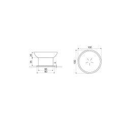 Kobo mydelniczka stojąca, szklana, chrom