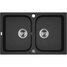 Laveo Celia zlewozmywak granitowy czarne 480x760 2-komorowy