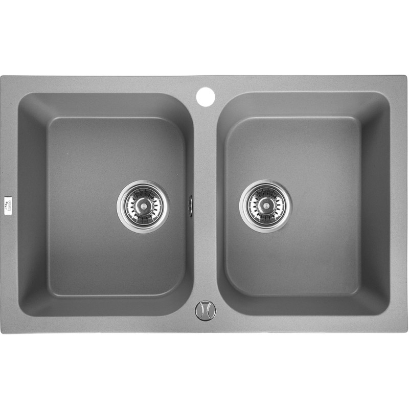 Celia Duo: Szary Zlewozmywak 2-komorowy z Zaawansowaną Ochroną i Wytrzymałością 250°C