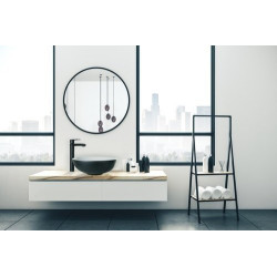 Stylowa umywalka nablatowa Tinos - elegancja w czerni i bieli