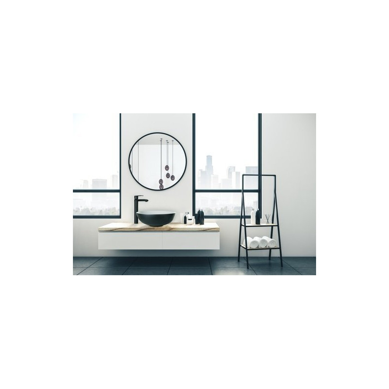 Stylowa umywalka nablatowa Tinos - elegancja w czerni i bieli