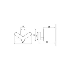 Podwójny Haczyk Ścienny KOBO: Styl i Funkcjonalność dla Twojego Domu!