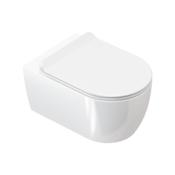 Doto D 54 miska WC 54 cm wisząca bezrantowa z deską wolnoopadającą, biały połysk