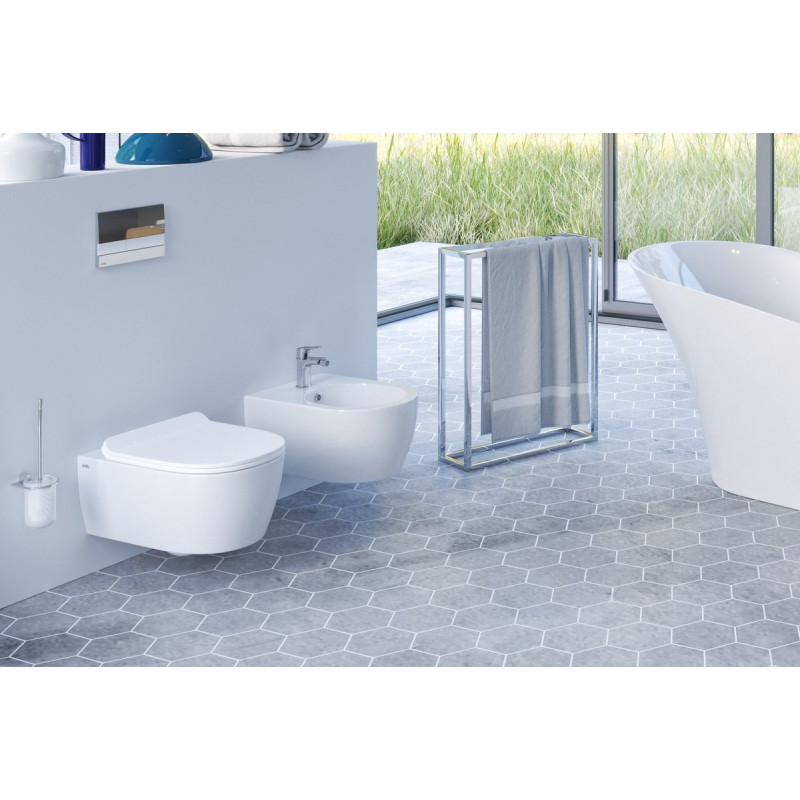 Doto D 54 miska WC 54 cm wisząca bezrantowa z deską wolnoopadającą, biały połysk