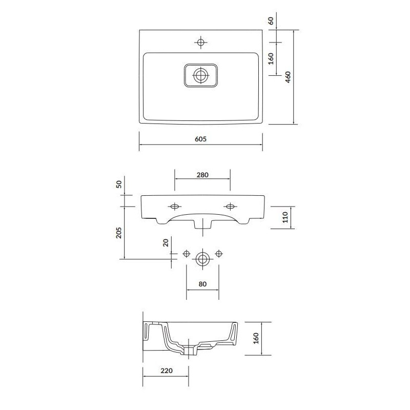 Elegancka umywalka ceramiczna Virgo 80 cm - idealne dopełnienie Twojej łazienki