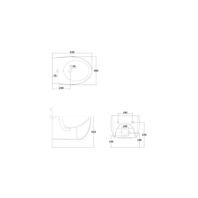Bull bidet wiszący biały połysk
