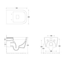 Stylowy Zestaw WC QUADRA No-Rim w Białym Macie - Elegancja i Higiena!