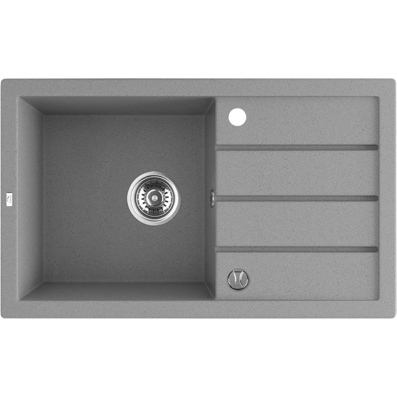 Trzynastka Elegance - Zlewozmywak Szary 1-komorowy z Dużym Ociekaczem, Odporny na Wszystko!