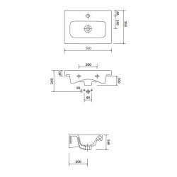 Elegancka umywalka ceramiczna Moduo Slim 50 cm - styl i funkcjonalność dla Twojej łazienki